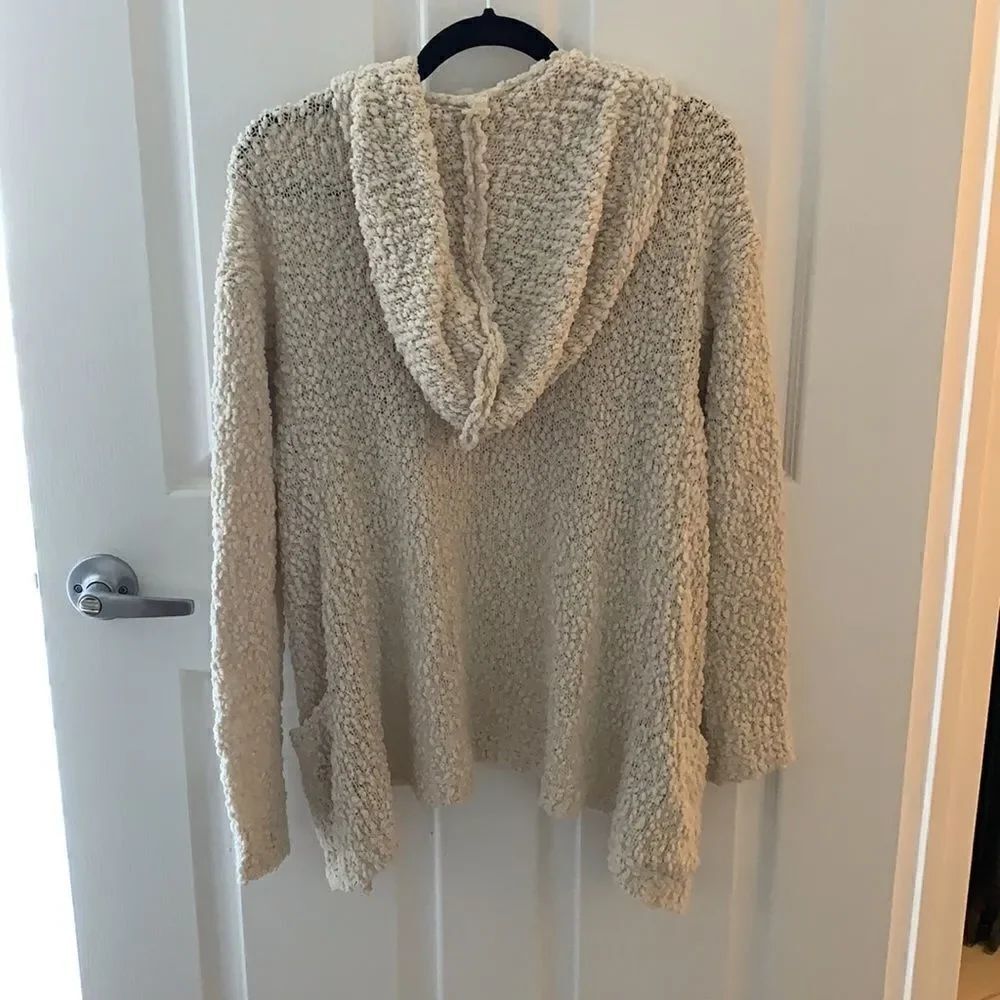 Pink Rose Hooded Cardigan With Pockets - Picture 3 of 3